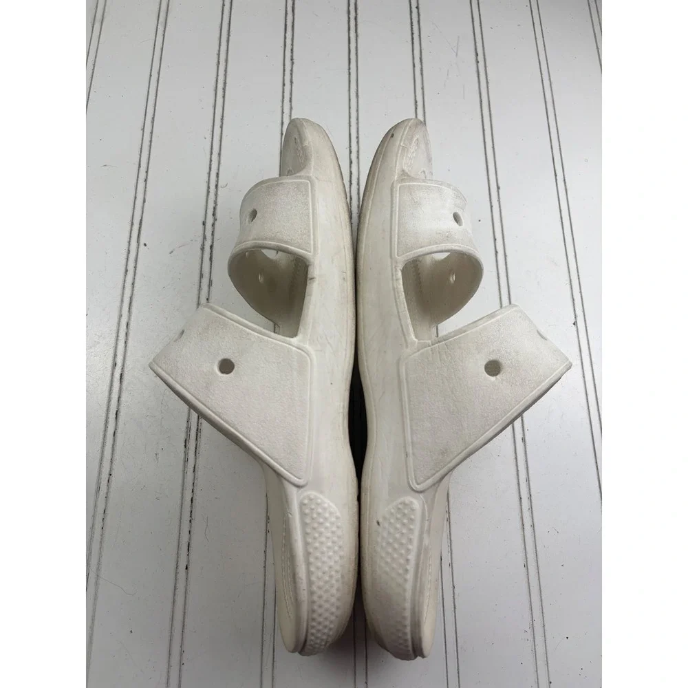 Crocs Classic White Double Strap Comfort Slides Sandals Women Size 9 Men 7
